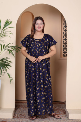 HARGUN NIGHT WEAR Women Nighty(Dark Blue)