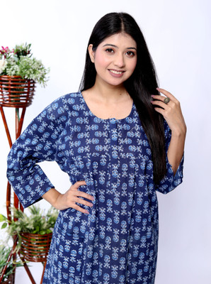 ANANT CREATION Women Nighty(Dark Blue)