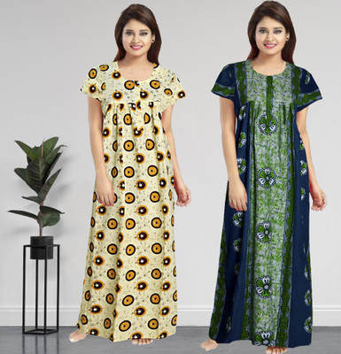 AakarShana Women Nighty(Multicolor)