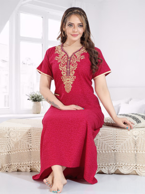 TRUNDZ Women Nighty(Pink)