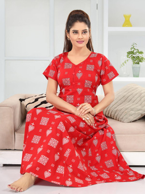 Nighty King Women Nighty(Red)