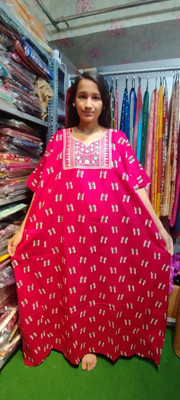 ASHMITAS COLLECTION Women Nighty(Pink)