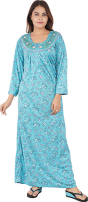 Asaaskm Women Nighty(Light Green)