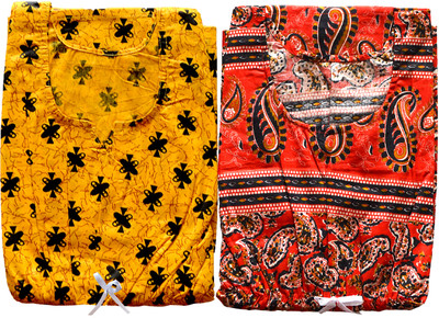 SILVER ORGANISATION Women Nighty(Yellow, Red)