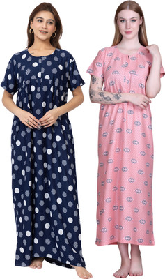 HIMYUG Women Nighty(Multicolor)