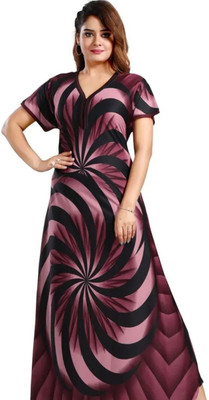 DIPESH CREATION Women Nighty(Pink)