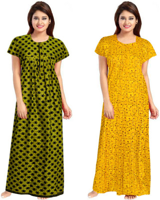 Vatatmaj Creations Women Nighty(Multicolor)