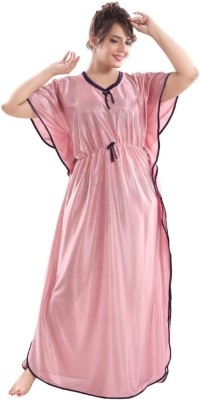 saturn creations Women Nighty(Pink)