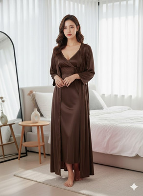 Nw Naughty Wish Women Nighty Set(Brown)