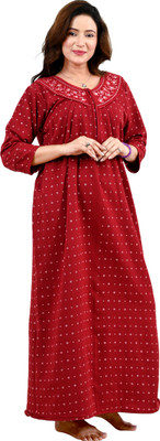 MIAVII CREATION Women Nighty(Maroon)
