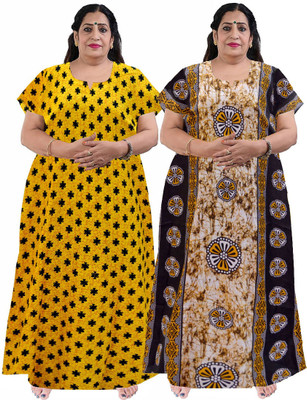 Hans Craft Women Nighty(Orange)