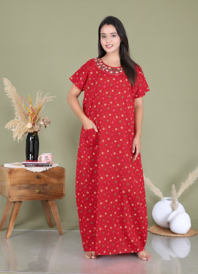 Toomley Women Nighty(Red)