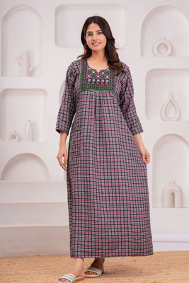 DGSM CRAFT Women Nighty(Pink, Green, Black, White)