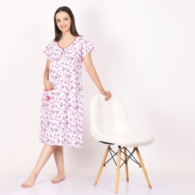 Breezly Women Nighty(Pink)