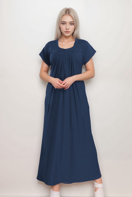 HouseOfCommon Women Nightdress(Dark Blue)