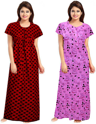 Vatatmaj Creations Women Nighty(Maroon)