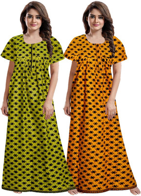 DSM Women Nighty Set(Yellow)