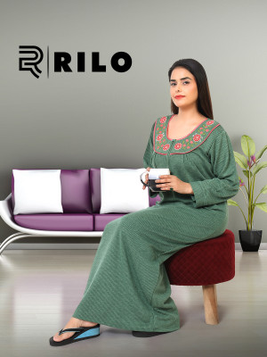 RILO Women Nighty(Dark Green)