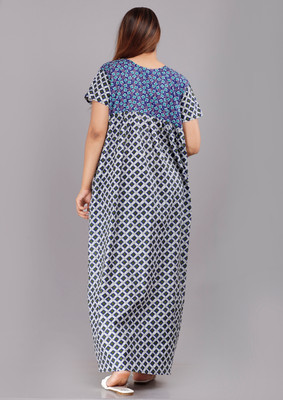 AakarShana Women Nightdress(Blue)