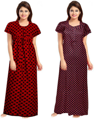 Vatatmaj Creations Women Nighty(Maroon)