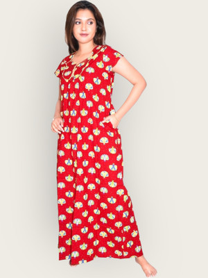 UDI WORLD Women Nighty(Red)