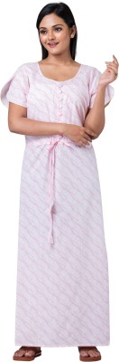 Sathvik Women Nighty(Pink)