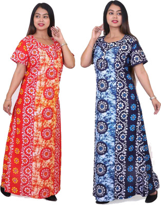 FAVNIC Women Nighty(Multicolor)