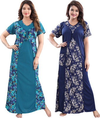 SHOPPING STATION Women Nighty Set(Multicolor)