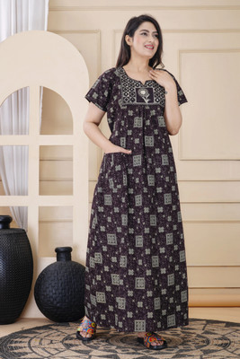 DEEPALI CREATION Women Nighty(Purple, Grey)