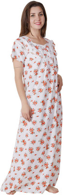 LDHSATI Women Nighty(White)