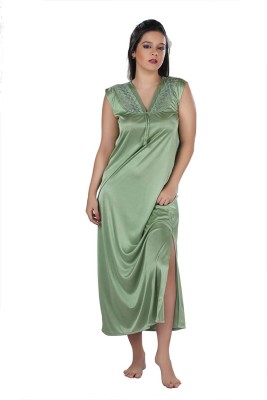 Boosah Women Nighty with Robe(Green)