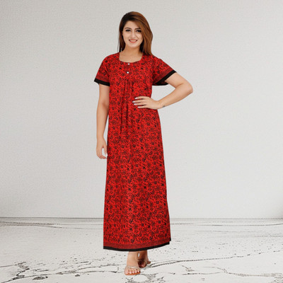 Shakti Enterprises Women Nighty(Red)