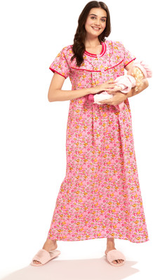 AV2 Women Maternity/Nursing Nighty(Pink)