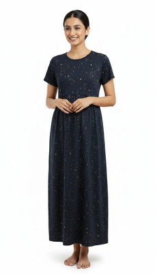 SASNK Women Maternity/Nursing Nighty(Blue)