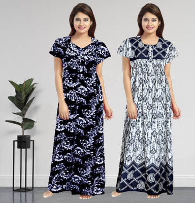 Navya Creation Women Nighty(Multicolor)