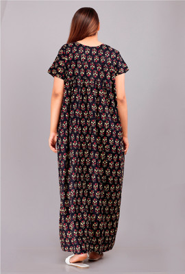 VRSU Women Nightdress(Black)