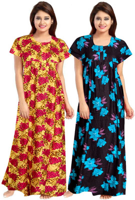 Sharma Distributor Women Nighty(Red, Black)