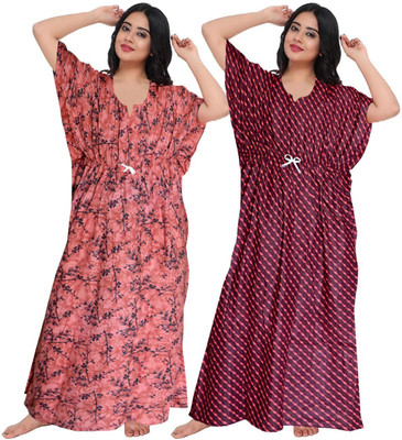 SHOPIFY Women Nighty Set(Multicolor)