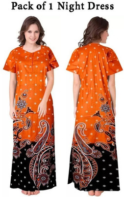 Shree Shyam Women Nighty(Orange)