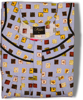 kushinights Women Nighty(Blue)