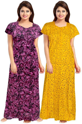 PR PINK ROYALL Women Nighty(Multicolor)