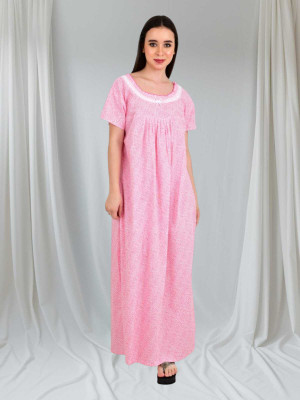 LDHSATI Women Nighty Set(Pink)
