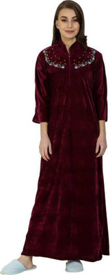 VastavaFashion Women Nighty(Brown)