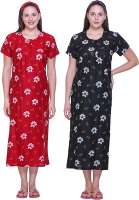 First Sleep Women Nighty(Multicolor)