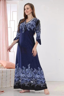 HR creation Women Nighty with Robe(Blue)
