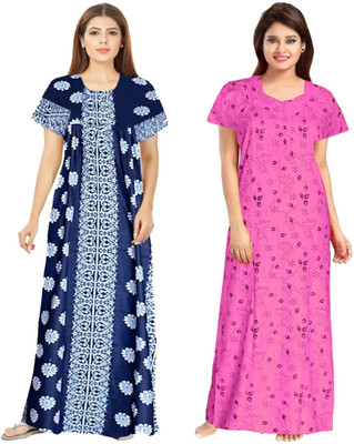 SILVER ORGANISATION Women Nighty(Multicolor)