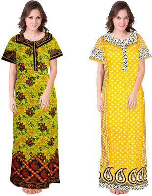 Hans Craft Women Nighty(Multicolor)