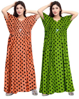 Sarika Fashion Printed, Floral Print Pure Cotton Women Kaftan