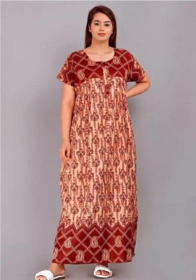 SHREEJAA FASHION Women Nighty(Red)