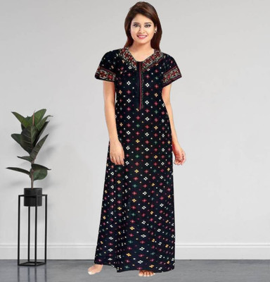 Veena Enterprises Women Nighty(Multicolor)